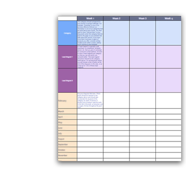 Organic SEO Content Strategy Calendar